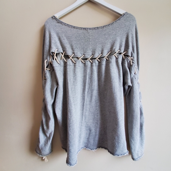 Free People Rope Tie Pullover Sweatshirt XS - Picture 3 of 8